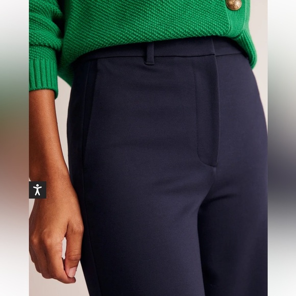 Boden Ponte' Knit Wide Leg Culottes Navy Blue  Minimalist Sophisticated ( F-12) - Picture 3 of 11